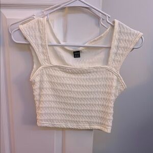 White Quilted Crop Top